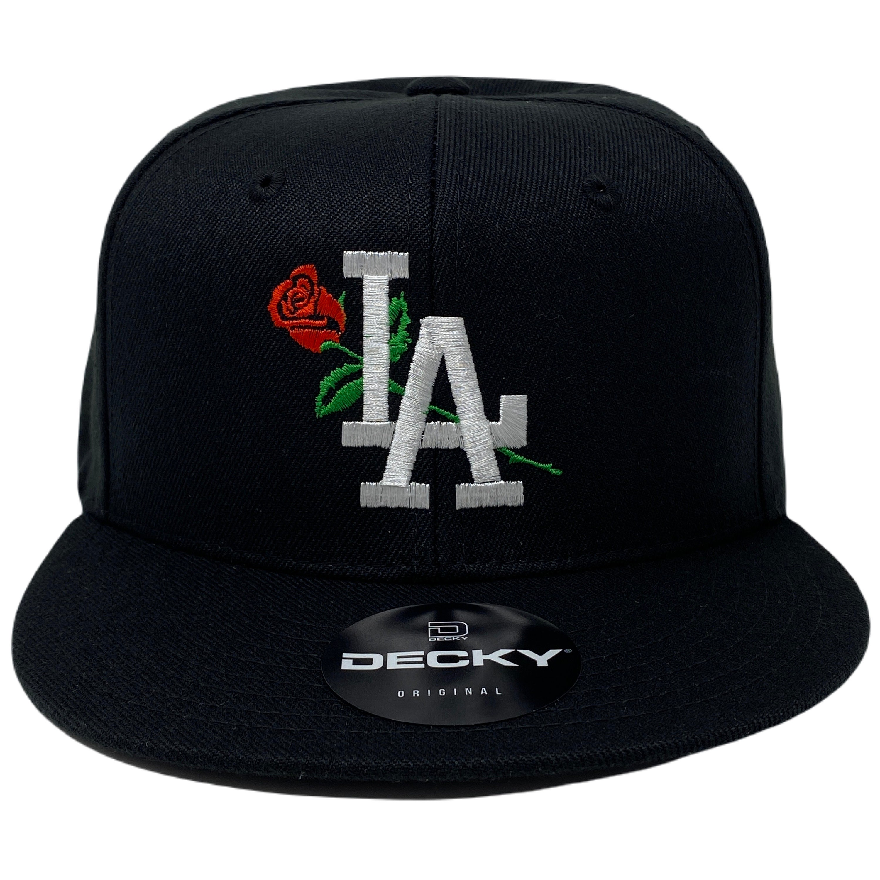 Los Angeles LA Rose Rosa Snapback Hat Cap All Black Etsy