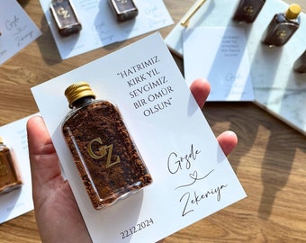 Personalized Turkish Coffee Wedding Favors: Rustic Guest Gift