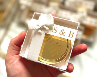 Personalized Engraved Compact Mirror, Wedding Party Favor, Bridal Shower Gift