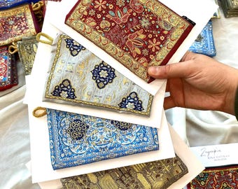 Personalized Ethnic Pattern Wallet, Henna Party Bridal Shower Favor