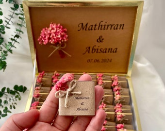 Personalized Chocolate Box: Rustic Wedding Engagement Favors