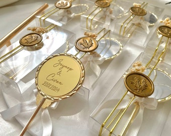 Mini espejos elegantes con caja: regalo de boda, quinceañera, henna,
