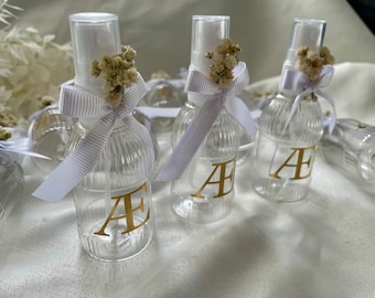 Personalized Kolonya Cologne Spray Bottle: Vinyl Initial Guest Gift (30ml)