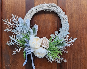 White Wash Christmas Wreath | Wreath for Front Door | Home Decor | Christmas Decoration | Champagne Florals