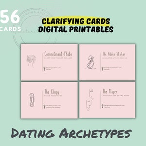 Dating Personality Types| Relationship Archetype Name Card Oracles | Your Future Romantic Partner PDF/PNG printables (guidebook)