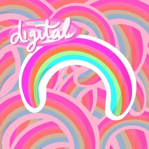 Rainbow Cartoon Digitale Download PNG, Fan Art Design