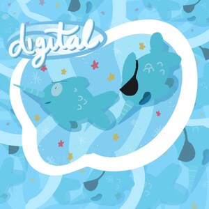 Narwal Funnies Blasting Cartoon Digitale Download PNG, Fan Art Design