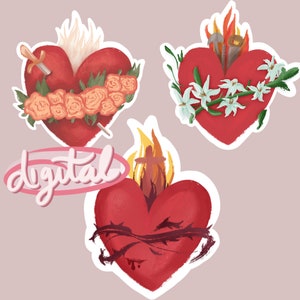 Digital Christian Sacred Heart Art Set for Download, Transparent png Download