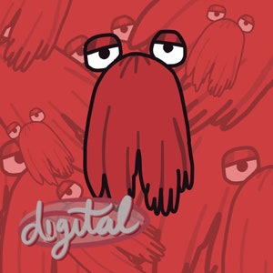 Red Guy Don&#39;t Hug Me I&#39;m Scared (DHMIS) Mop Man Sticker Digital Download