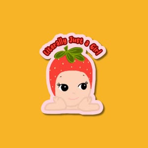 Sonny Angel Literally Just A Girl Sticker | Waterproof sticker | Vinyl Sticker | Orignal Art Sticker