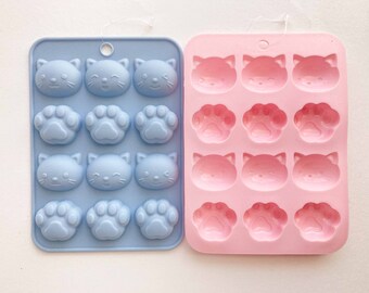 Cat Baking Silicone Mold | Donut Mold Tray | 12 Cavity Cat Mold | Chocolate  Mold Cat Ice Cube Trays | Cute Ice Mold | Jello Mold |Cat Baking