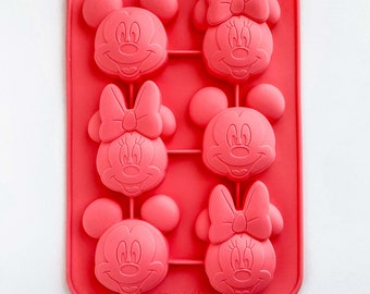 Mickey & Minnie Mouse Face Head Chocolate/Soap Mold - Clear Plastic Candy Making Mold