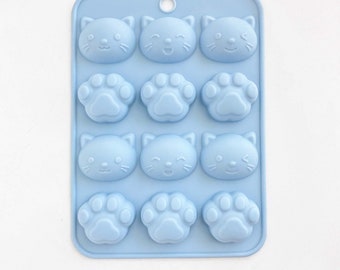 Cat Baking Silicone Mold | Donut Mold Tray | 12 Cavity Cat Mold | Chocolate  Mold Cat Ice Cube Trays | Cute Ice Mold | Jello Mold |Cat Baking