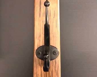 Rustic Coat- Hook: made from a recycled whisky barrel