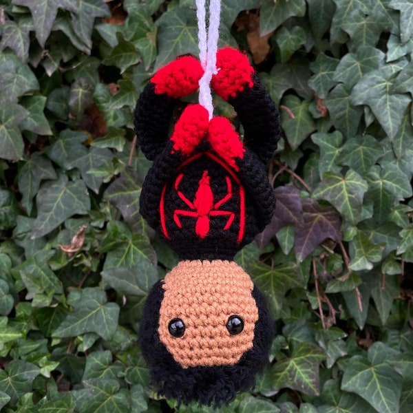 Crochet Morales Miles Hanging - Crochet Pattern - Crochet Spider -Man - Crochet Car Mirror Hanger - PDF Instant Download - Crochet Car Charm