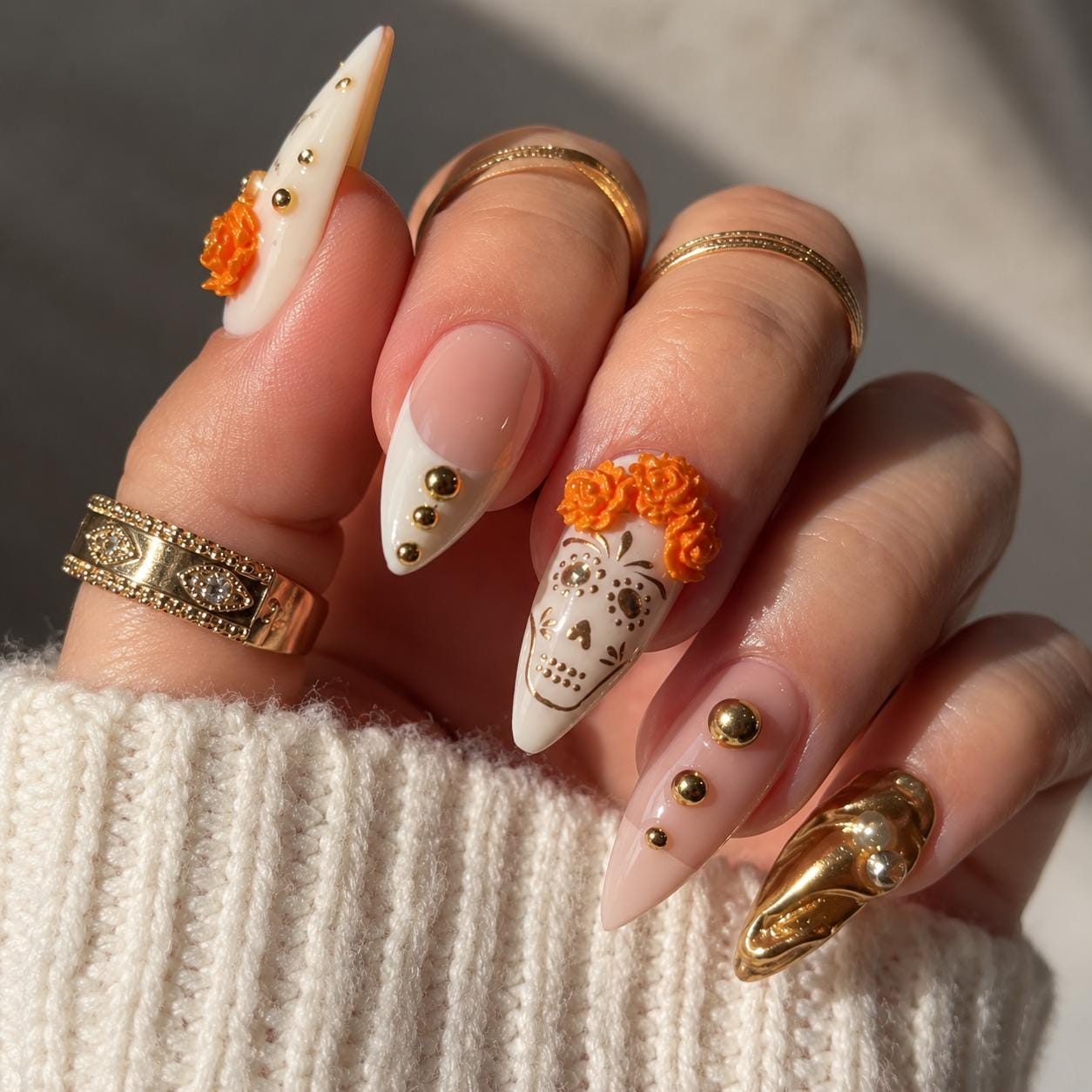Dia de los muertos nails - Etsy 日本
