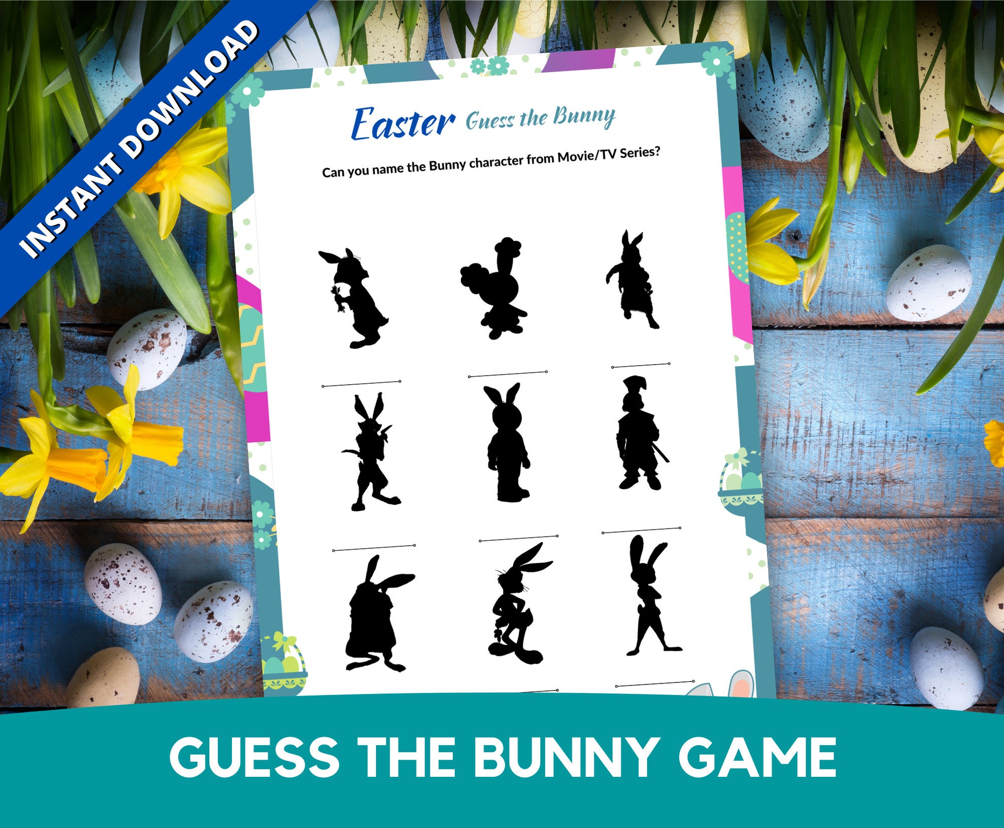 Party Supplies Virtual Easter Guess Game Printable Easter Bunny Quiz
