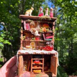 Fairy Shelf Miniature - Magical Library Booknook with Sketches, Real Crystals, Witches Whimsy
