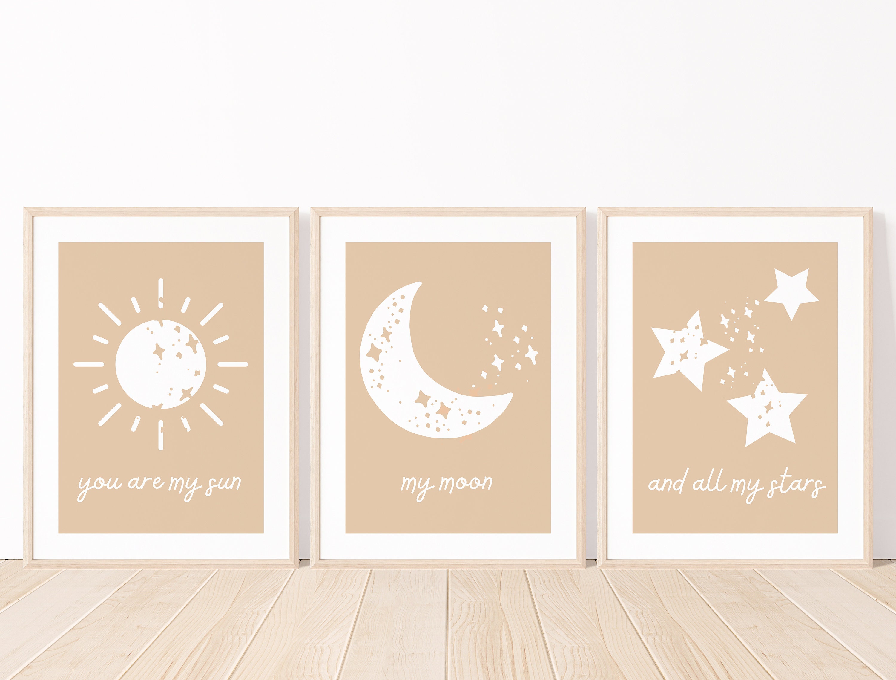 Set of 3 You Are My Sun Moon & Stars Nursery Prints Gender - Etsy