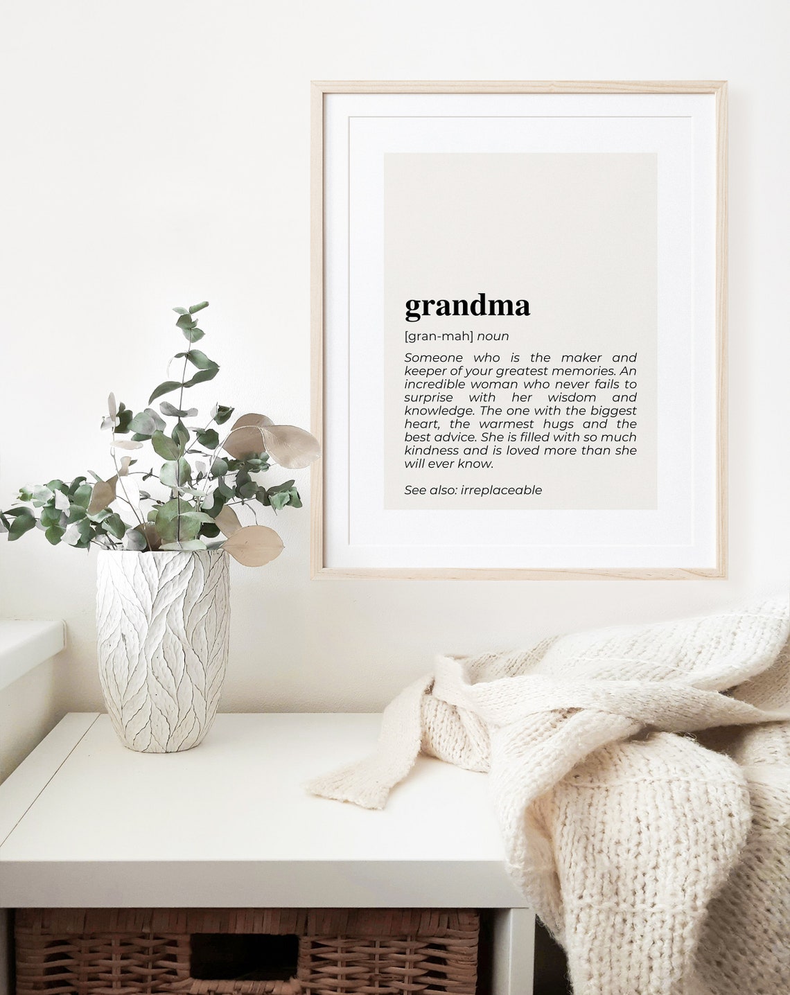 Custom Grandma Definition Print Grandmother Definition Wall Etsy