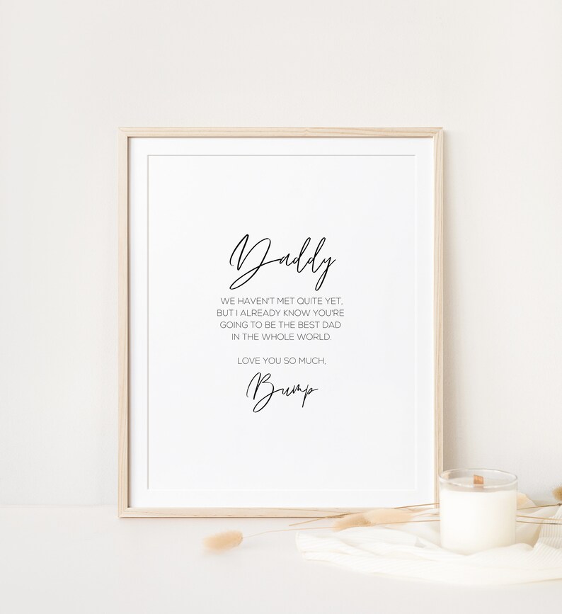 Daddy To Be Gift From Bump, Personalized Fathers Day Wall Art Print, Custom Gift To Dad, Gift For First Time Father, Printable Wall Art image 3