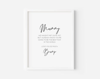 Mummy To Be Gift From Bump, Personalized Mothers Day Wall Art Print, Custom Gift To Mom, Gift For First Time Mum, Printable Wall Art