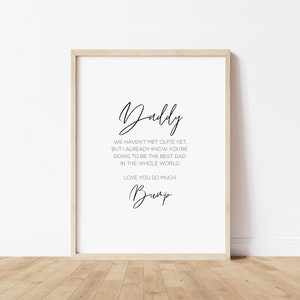 Daddy To Be Gift From Bump, Personalized Fathers Day Wall Art Print, Custom Gift To Dad, Gift For First Time Father, Printable Wall Art image 2