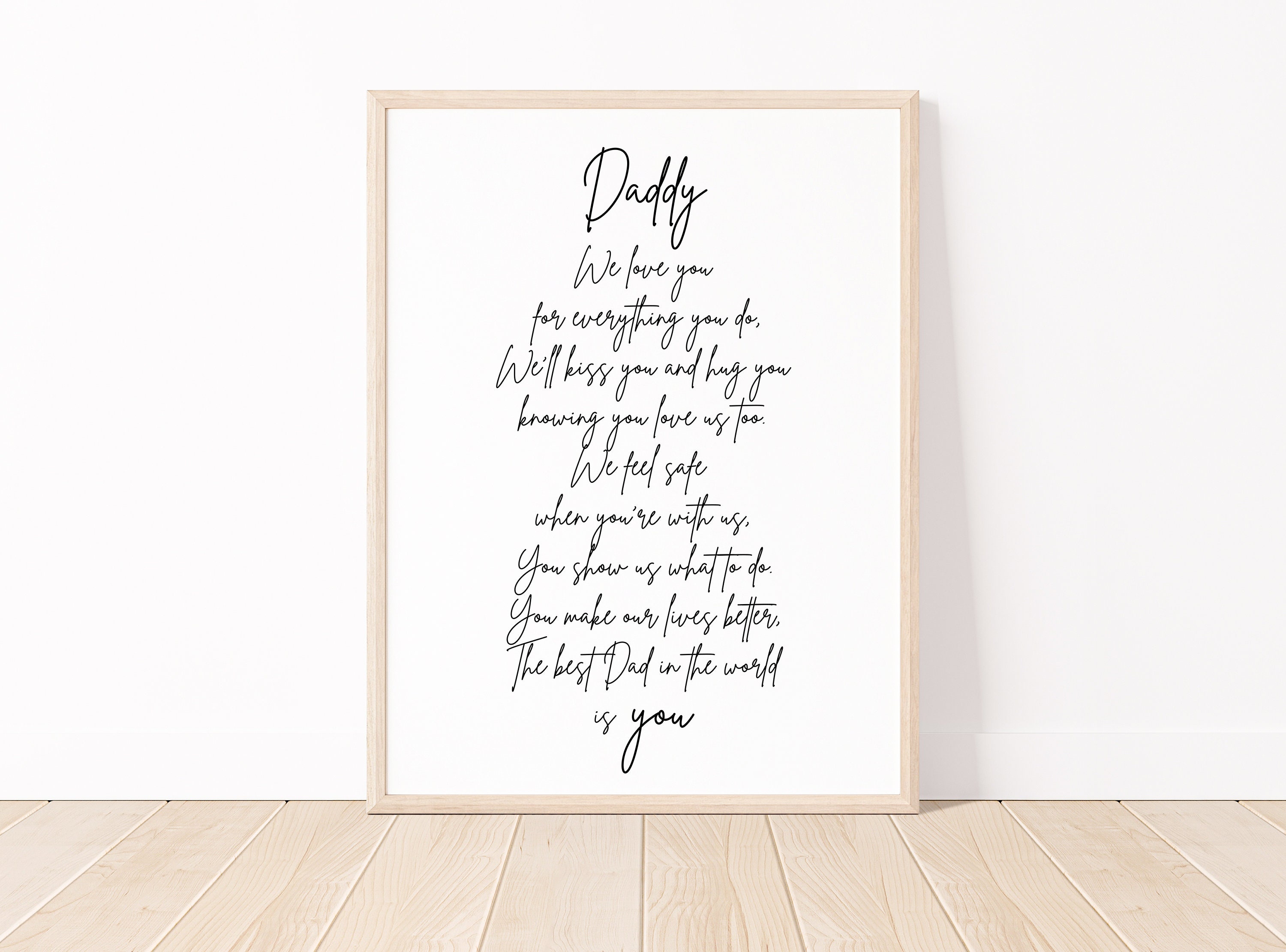 Daddy We Love You Poem Print Fathers Day Gift for Dad From - Etsy
