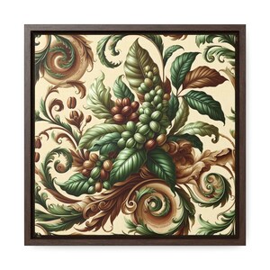 Framed Canvas Antique Textiles Wall Art Print Vintage Gallery art with hanging kit Provencal Coffee Beans II Original Kitchen Art image 6