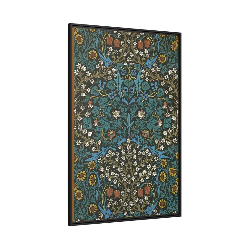 Framed Canvas Antique Textiles Wall Art Print Vintage Gallery art with hanging kit William Morris 1881 image 6