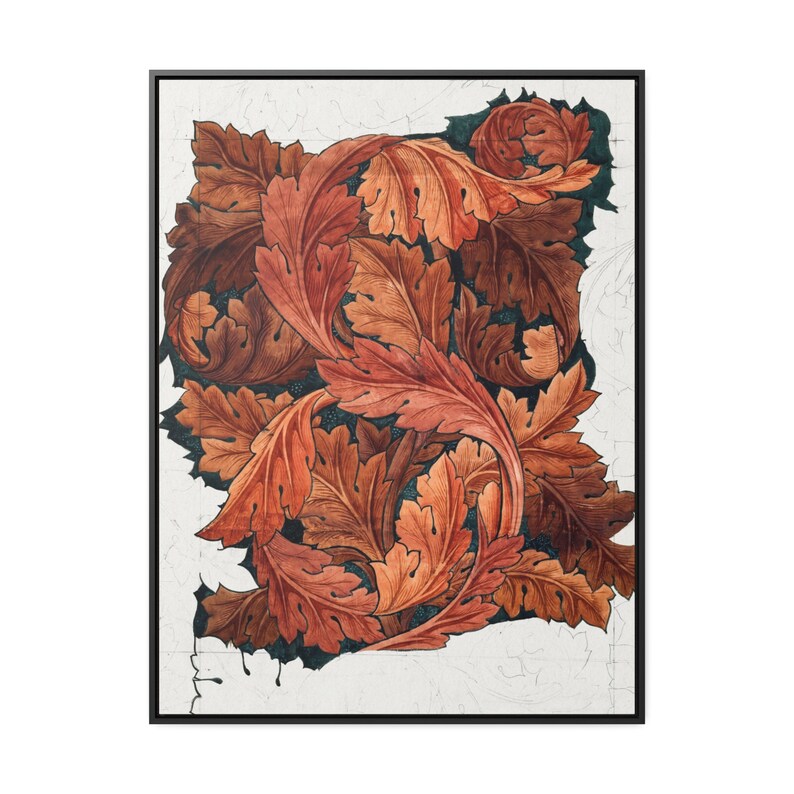 Framed Canvas Antique Textiles Wall Art Print Vintage Gallery art with hanging kit William Morris' Acanthus 1879-1881 image 7