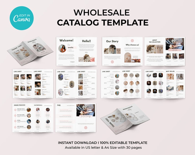 Editable Wholesale Line Sheet Template Wholesale Catalogue Etsy