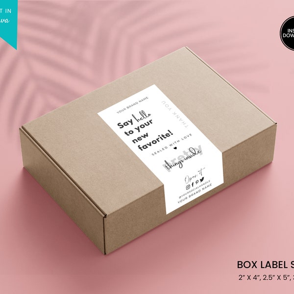 Printable Box Label Template, Custom Packaging Labels, Order Packaging  Seal Sticker, Printable Parcel Sticker, Shipping Label, Box seal