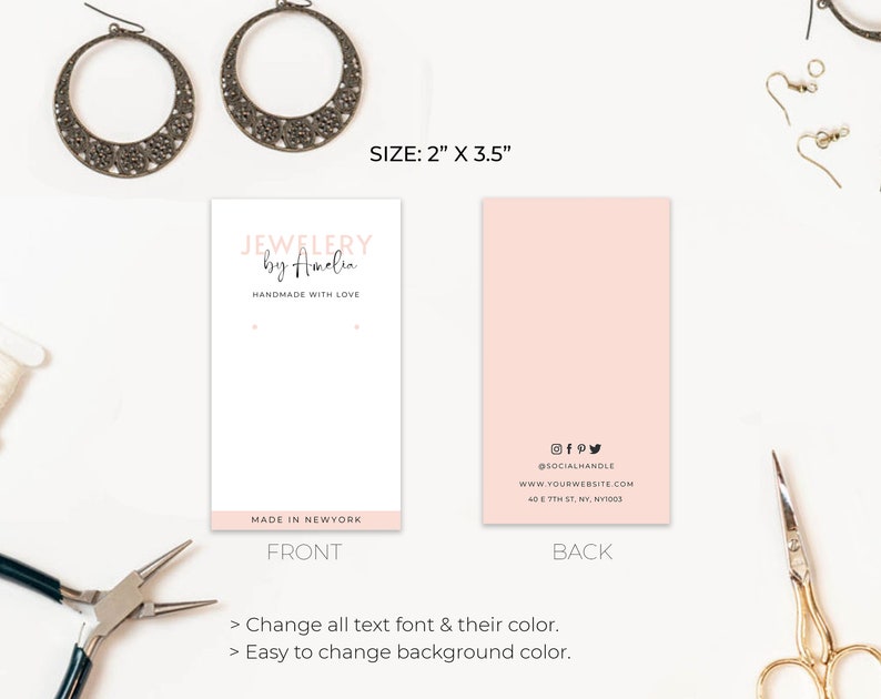 PRINTABLE Earring Card Template - Il 794xN.3467801707 6q0u 