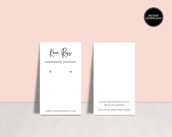 PRINTABLE Jewellery Display Template Jewelry Display Cards - Etsy