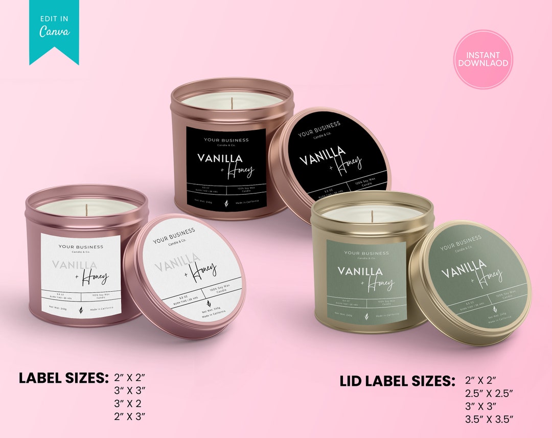 Modern Candle Label Template Custom Product Label Editable - Etsy