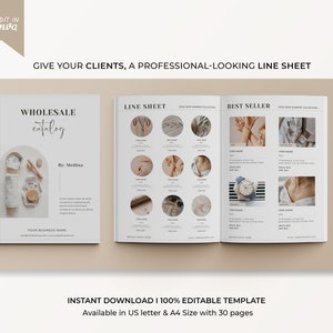 Wholesale Line Sheet Catalog Template, Canva Line Sheet, Pricing Ebook ...