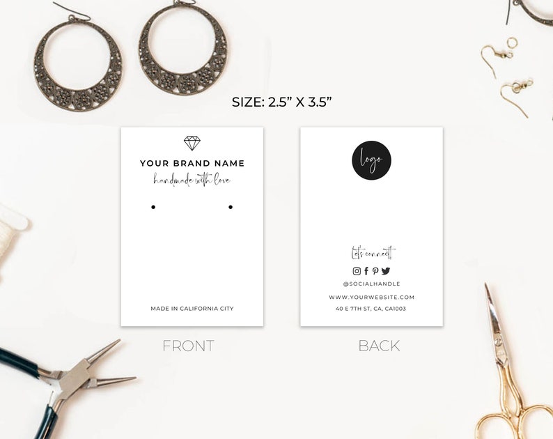 PRINTABLE Jewellery Display Template Jewelry Display Cards - Etsy
