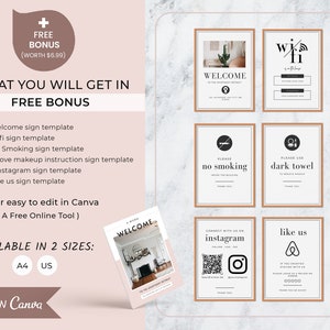 Airbnb Welcome Book Template | House Host Manual Guidebook Template | Real Estate Canva Template | Vacation Rental Template