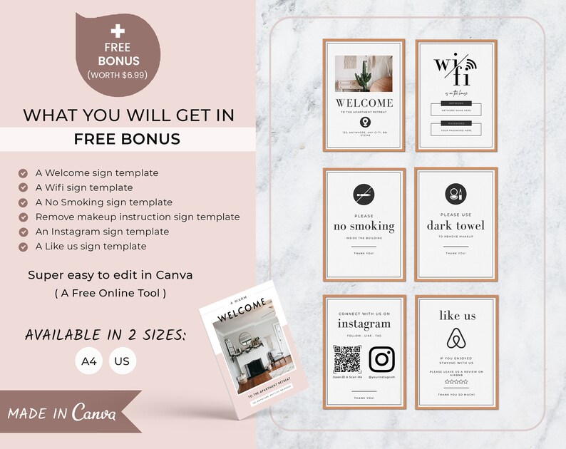 Airbnb Welcome Book Template | House Host Manual Guidebook Template | Real Estate Canva Template | Vacation Rental Template