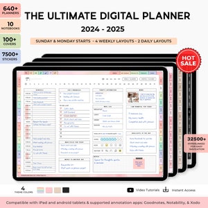Digital Planner, Goodnotes Planner, Daily Planner, Weekly Planner, iPad Planner, Notability Planner, Dated 2024 2025 Digital Planner