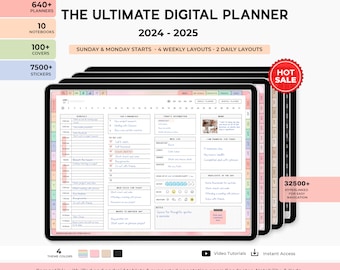 Digital Planner, Goodnotes Planner, Daily Planner, Weekly Planner, iPad Planner, Notability Planner, Dated 2024 2025 Digital Planner