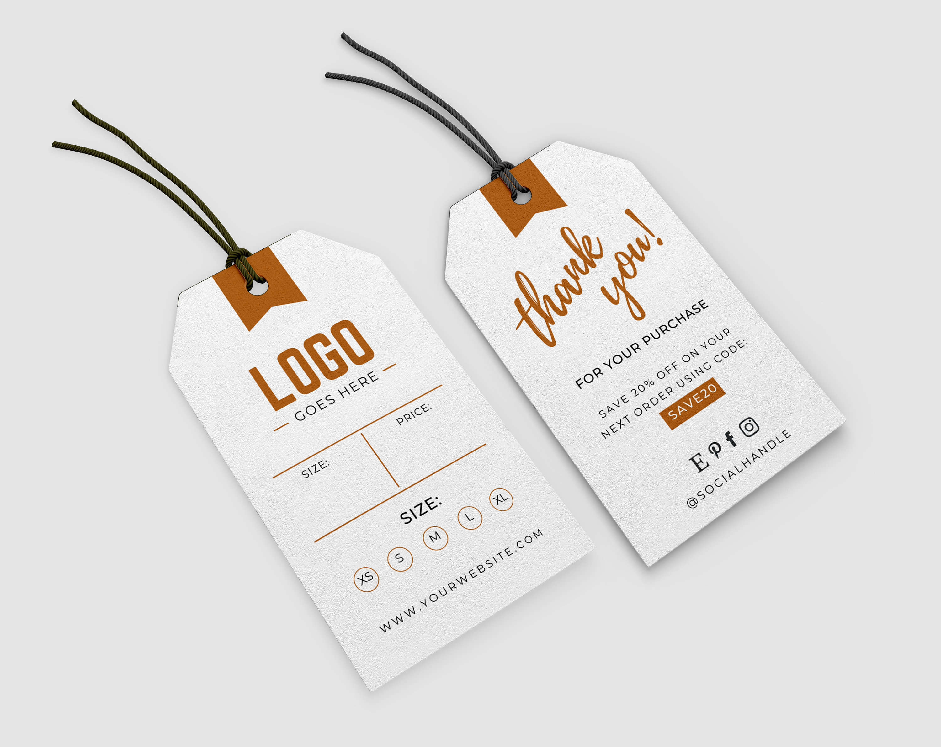 Editable Clothing Hang Tags Template With Washing Instructions Custom Price  Tags & Retail Tags With Business Logo Instant Download 
