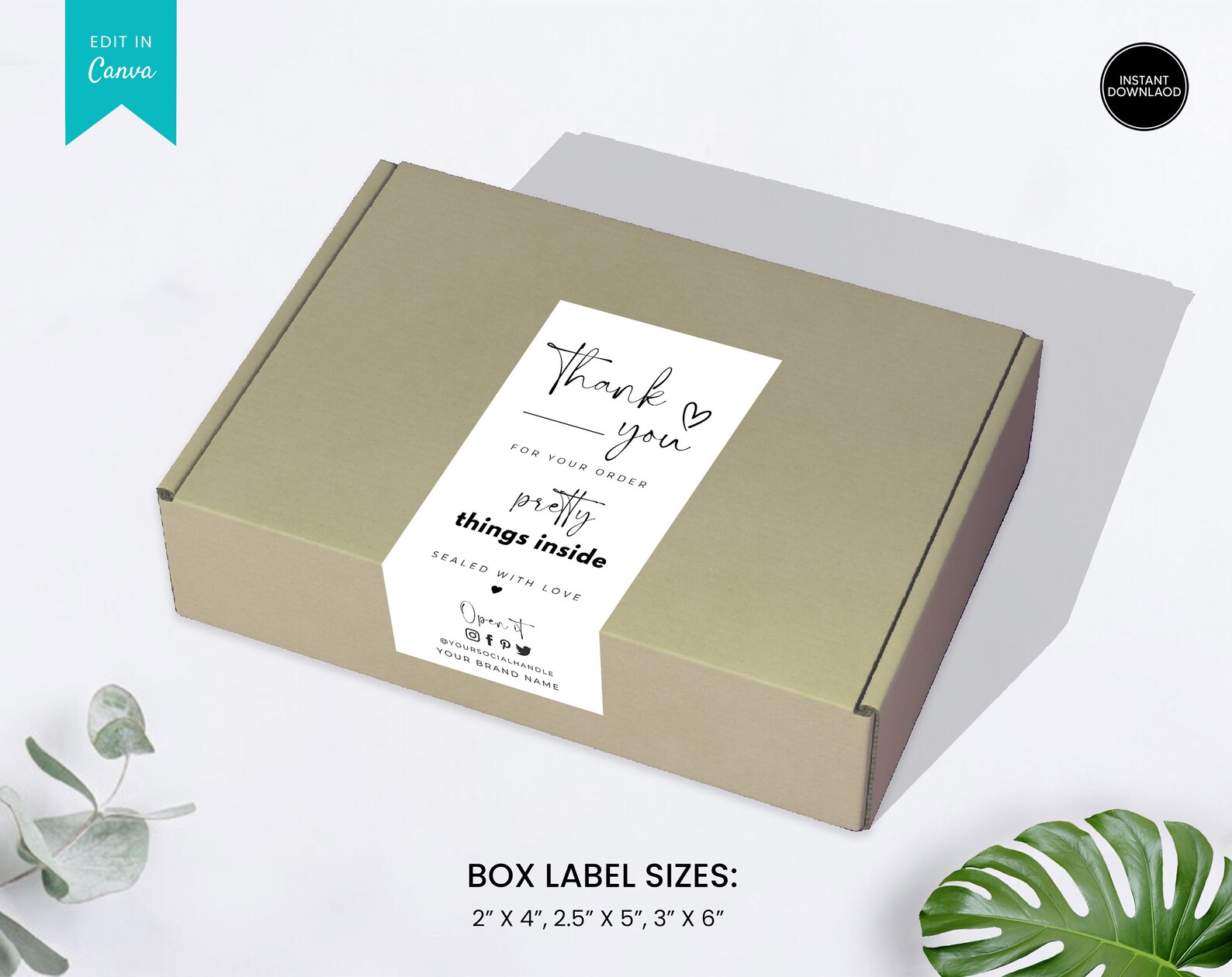Printable Box Label Template Custom Packaging Labels Order - Etsy