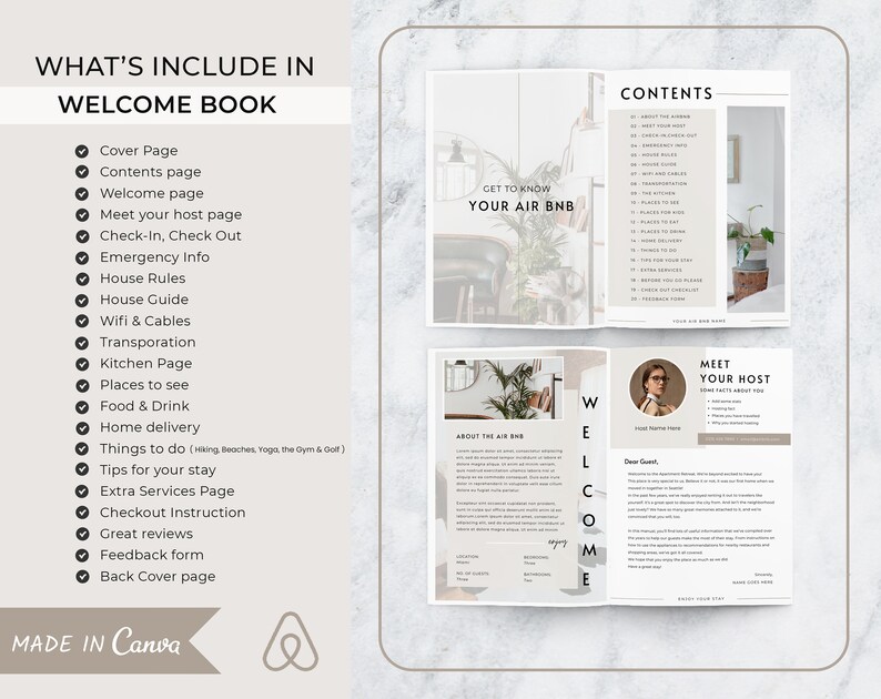 Airbnb Book Template Vacation Rental Book Etsy