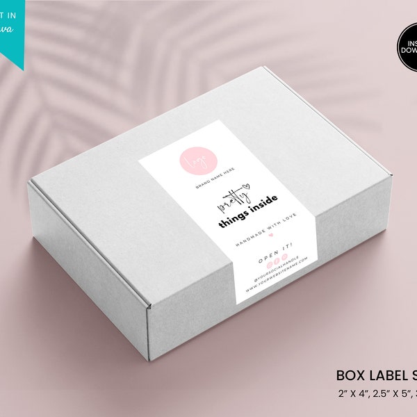 Printable Box Label Template, Custom Packaging Labels, Order Packaging  Seal Sticker, Printable Parcel Sticker, Shipping Label, Box seal