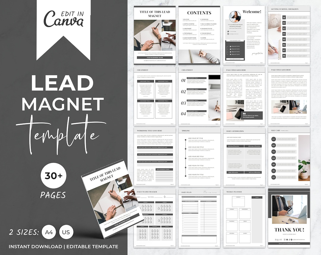 Lead Magnet Template, Editable Workbook Template, Coaching Ebook ...