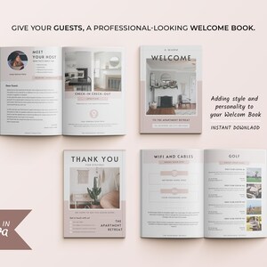 Airbnb Welcome Book Template | House Host Manual Guidebook Template | Real Estate Canva Template | Vacation Rental Template