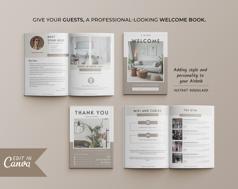 Airbnb Book Template Vacation Rental Book Etsy