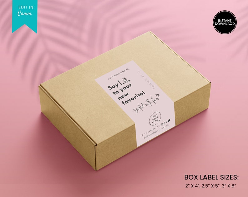 Editable Box Label Template Custom Packaging Labels Order Etsy